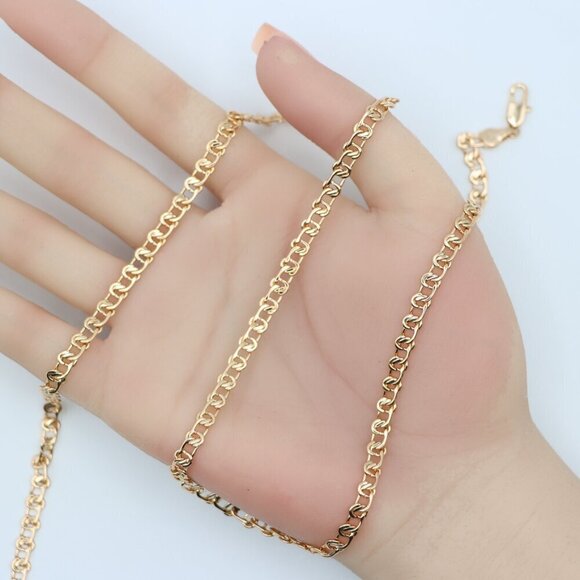 "Classic Link Rose Gold Chain Necklace Elegant Shine, XPNL0129 - Picture 11 of 12